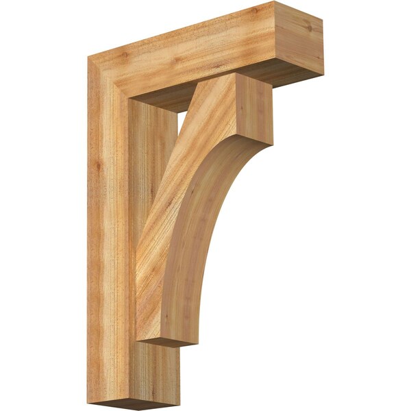 Ekena Millwork Westlake Block Rough Sawn Bracket w/ Offset Brace, Western Red Cedar, 8"W x 26"D x 38"H BKT0806X26X38WTL05RWR - main